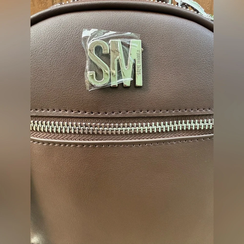 Steve Madden Chocolate BBLOGO Mini Backpack